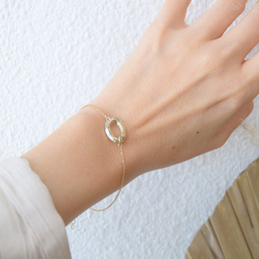 sterling silver bracelet adorned with beautiful golden crystal in oval shape,  silver jewelry