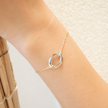 sterling silver bracelet adorned with beautiful golden crystal in oval shape,  silver jewelry