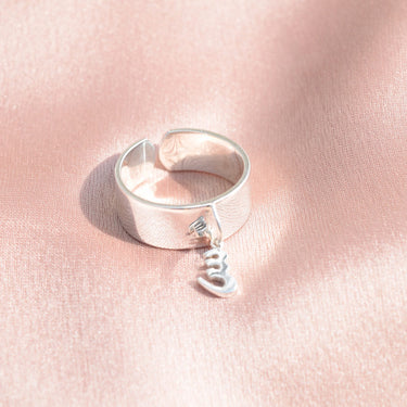 Band Ring, Ring, 925 Silver, Handmade, No Size Ring, Jewellery, Adjustable Ring 18k Gold Plated, Rose Gold, Customisable, Arabic Letter, Letter ring, Name Letter ring, Custom ring, Japanese letter ring