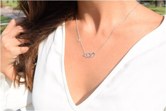 Jewellery, Chain Necklace, 18k Gold Plated Necklace, 18k Pure Gold, Necklace, Silver 925 Necklace, Long Necklace, Handmade, Customisable Necklace, Name Necklace, Arabic Alphabet Necklace, Latin Alphabet Necklace, Zirconium Stone  Edit alt text